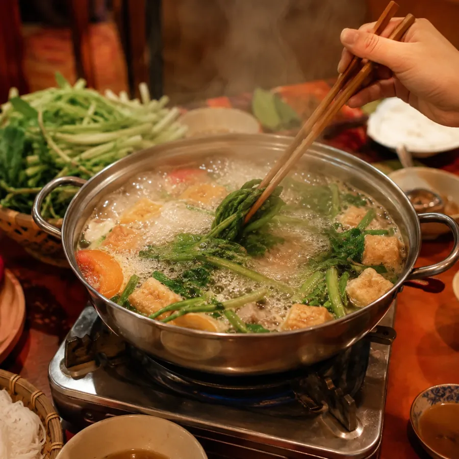 Bàn ăn tại Trường Chim Tâm